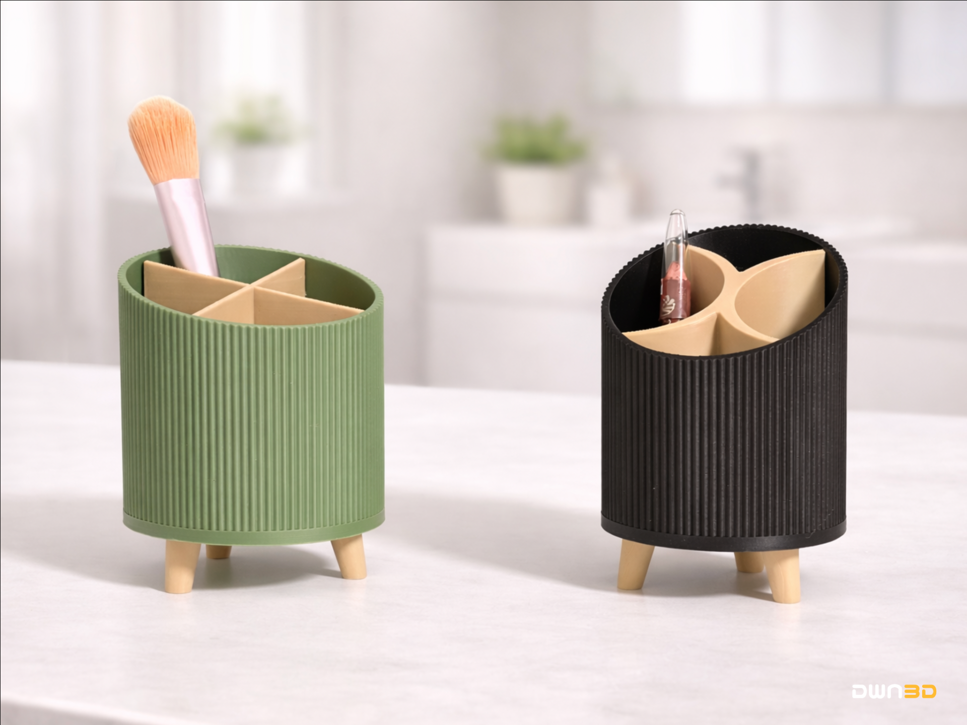 parametric bath & desk organizer - round with feet