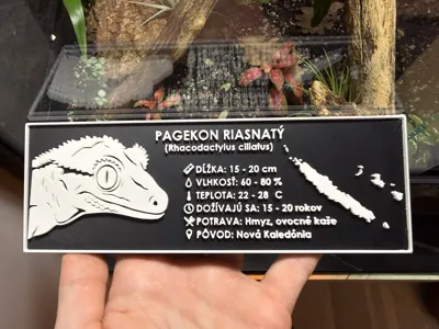 Terrarium label - Crested Gecko (English)