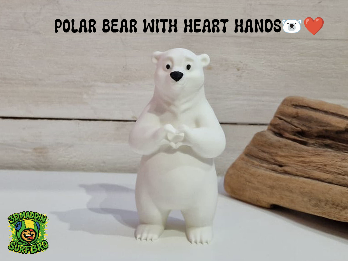 Polar Bear with Heart Hands 