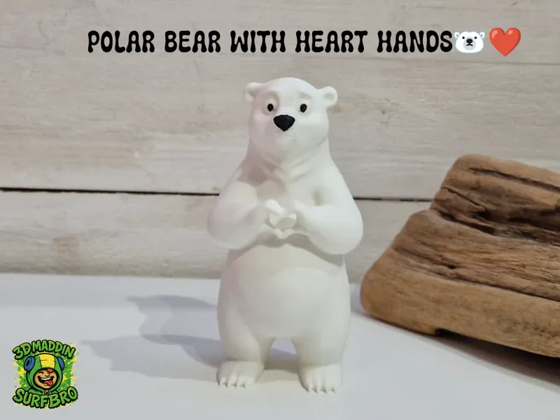 Polar Bear with Heart Hands