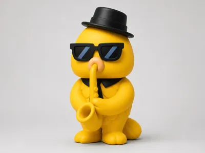 Cute Jazz Goldfish Saxophone Player Desk Toy