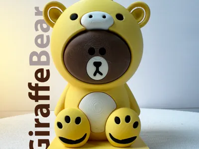 Phone stand - a Cute Bear in a Giraffe costume