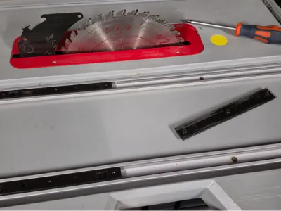 Gliding rails for sliding sled on the GTS 10