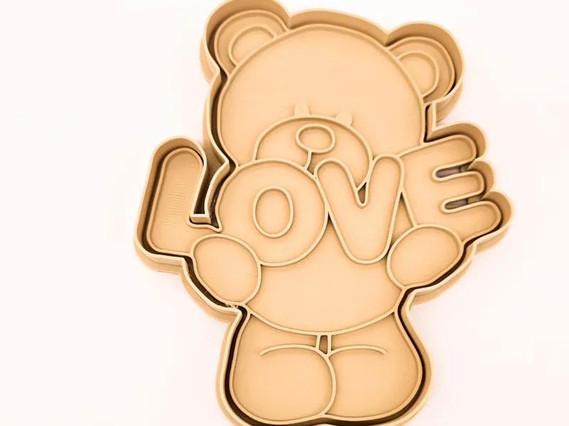 Cake cookie cutter - Teddy with LOVE