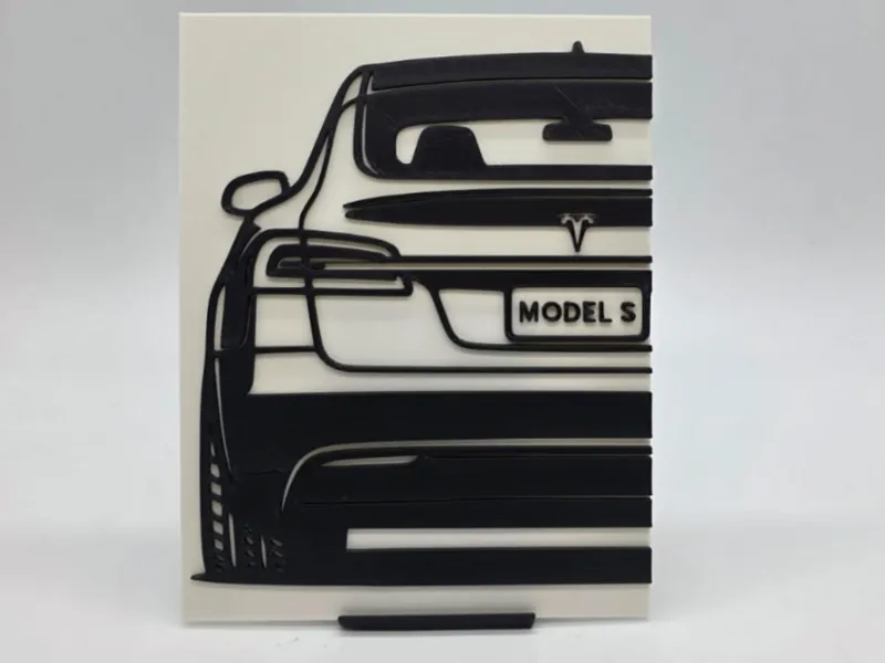 2D Wall Art Tesla Model S Facelift