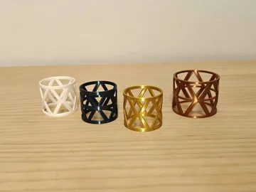 Accesorio para filamento: Geometric Napkin Rings — vista de referencia 4