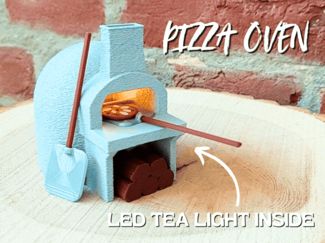 Pizza Oven LED Tea Light Holder + Miniatures