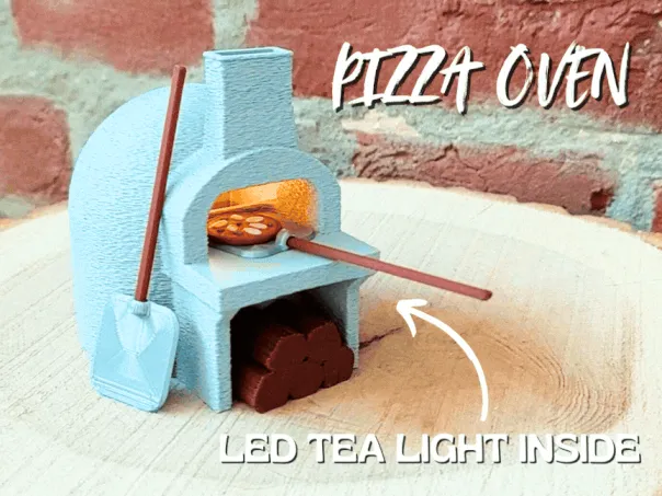 Pizza Oven LED Tea Light Holder + Miniatures