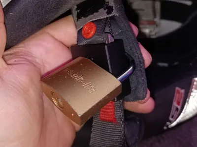Motorbike helmet lock