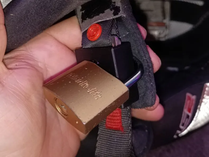 Motorbike helmet lock