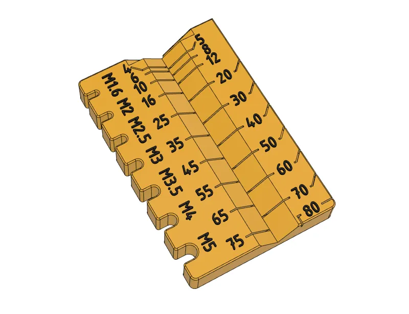 Metric screw bolt and nut measuring tool M1.6 - M5