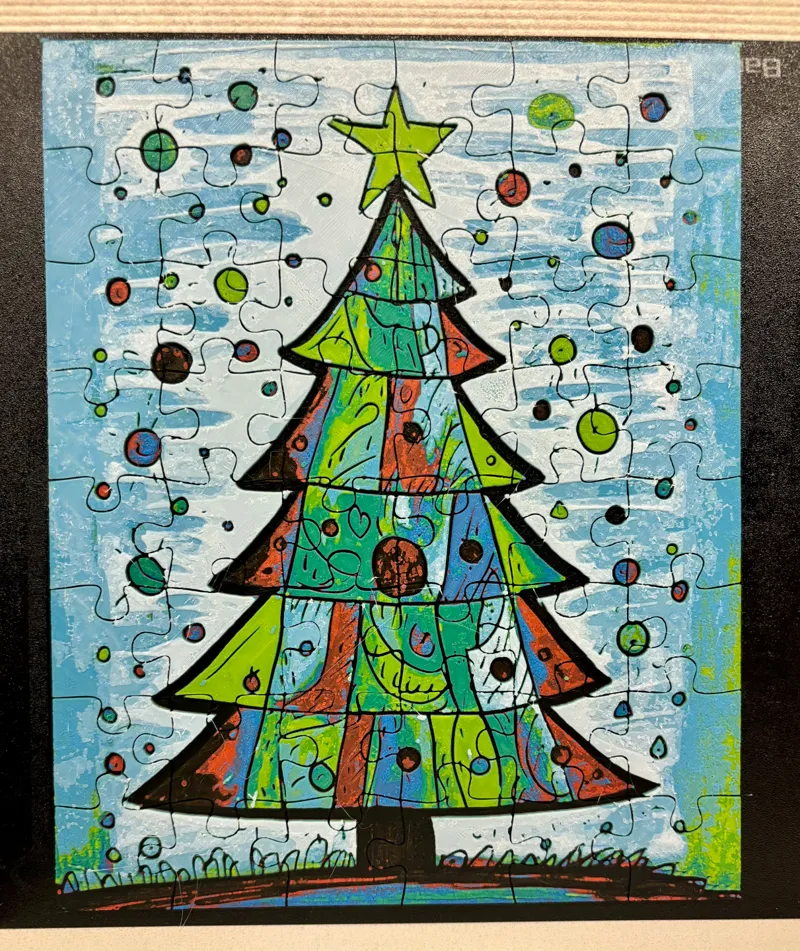 Christmas Tree Jigsaw puzzle 48 and 150 Pieces - Hueforge Filament Painting