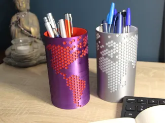 Porte-stylo Mappemonde Hexagonale - Organiseur