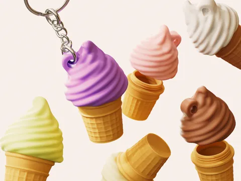 Llavero: Ice Cream Keychain Container — referencia de MakerWorld