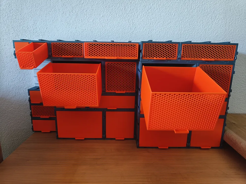 Strong modular Storage Box Drawers on Rails - Free 3D Print Model ...