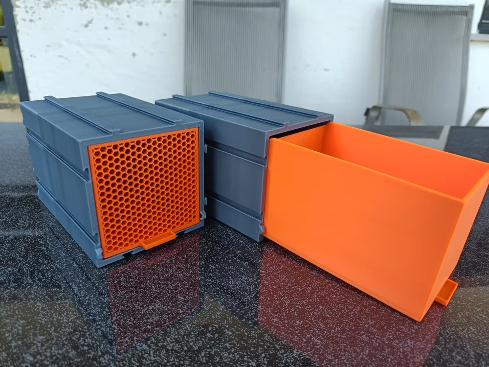 Strong modular Storage Box Drawers on Rails - Free 3D Print Model ...