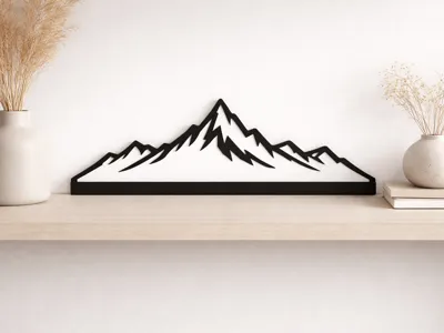 Alps Mountain Line Art Decoration