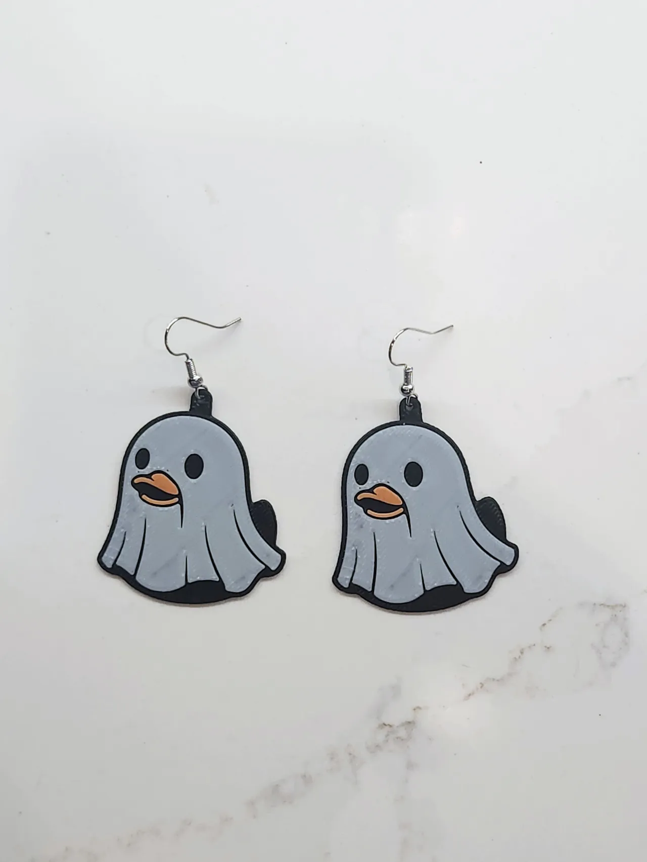 Ghost Rubber Duck Earrings view 2