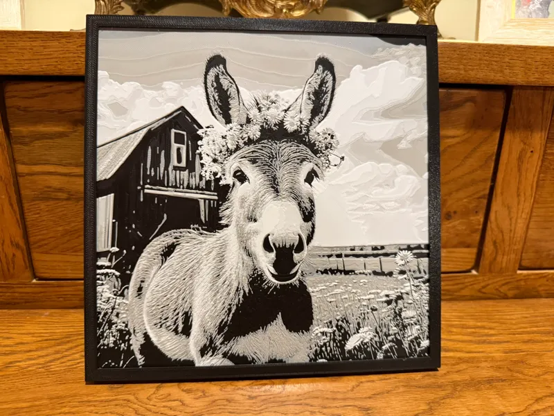 Baby Donkey with Crown of Flowers