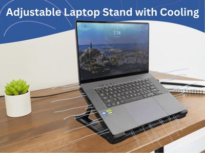 Adjustable Laptop Stand with Active Cooling