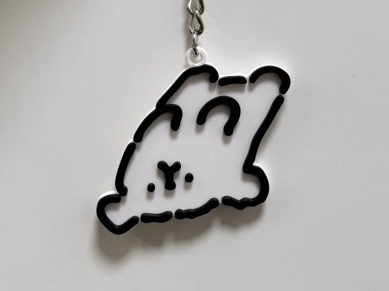 No AMS Maltese dog Keychain 線條小狗xiantiao C