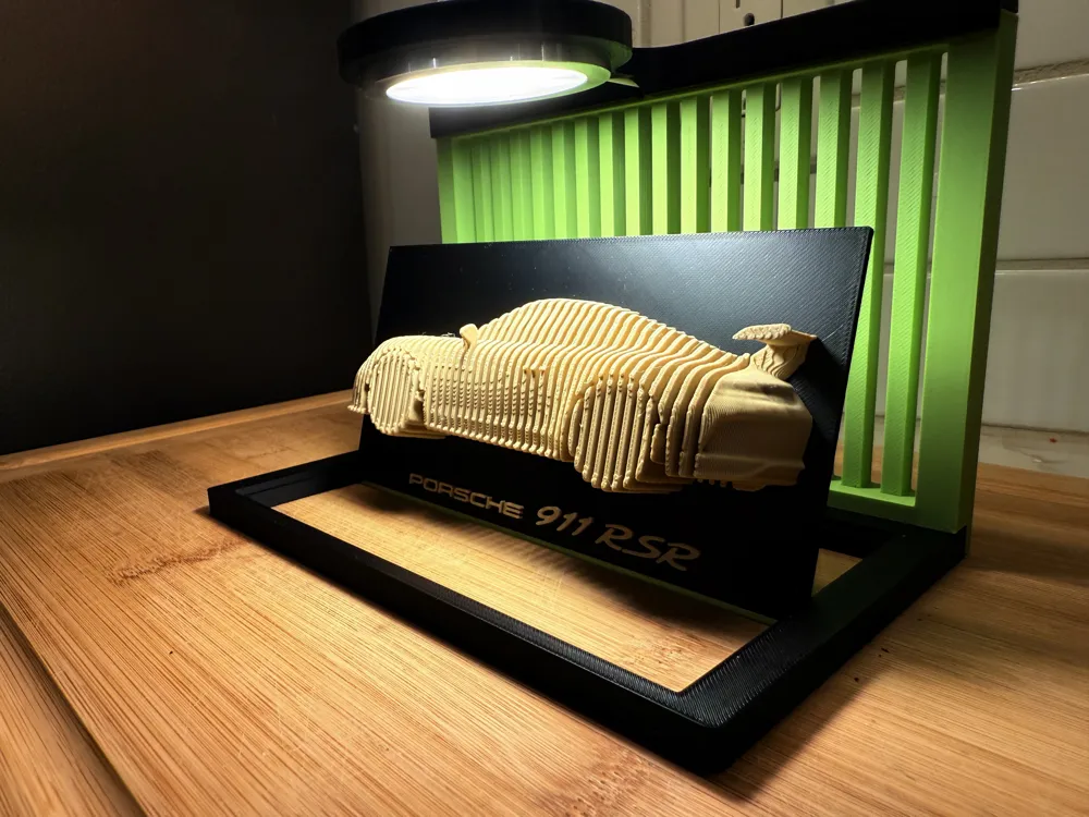 Porsche 911 RSR: Vertically Layered Car Sculpture - Free 3D Print Model ...