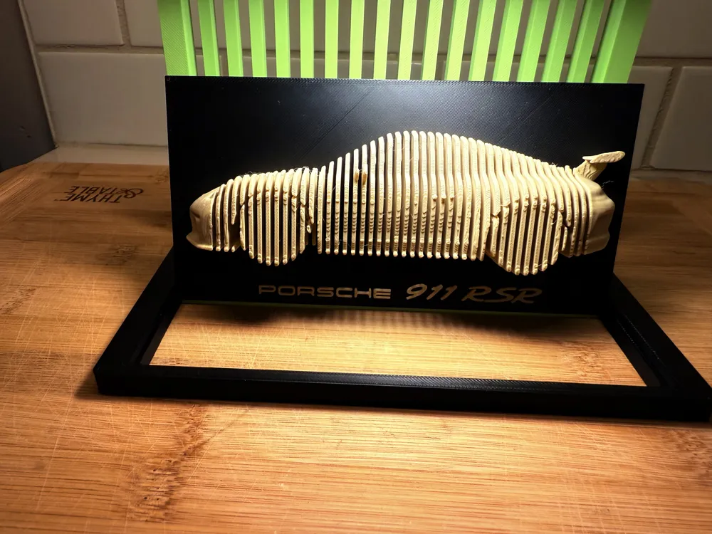 Porsche 911 RSR: Vertically Layered Car Sculpture - Free 3D Print Model ...
