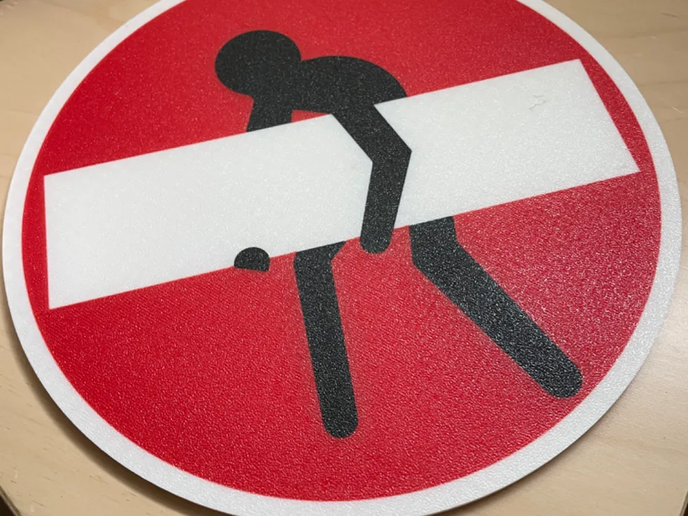 Man Road Sign (Flat Version) - Free 3D Print Model - MakerWorld