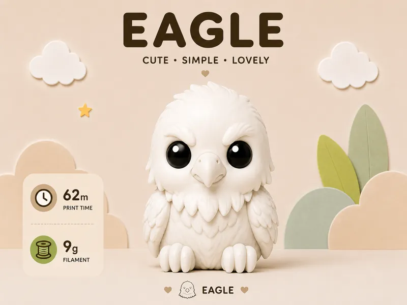 Minimalist and cute animal figurines - eagle