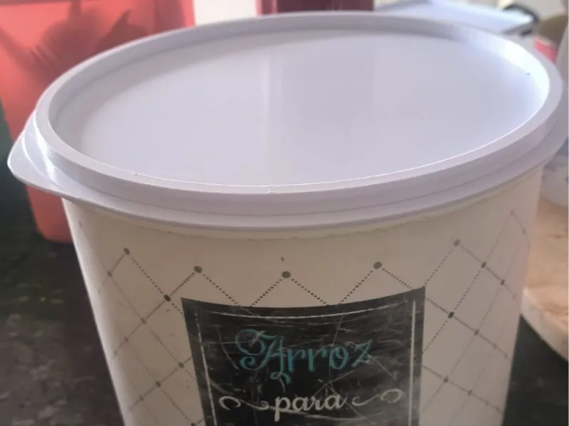 tampa de pote de arroz da Tupperware