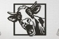 Vache heureuse - décoration murale 2D — photo 1