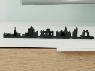 MADRID Dual Perspective Sculpture Skyline & Text 