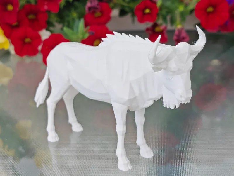 Geometric Low Poly Gnu Figurine