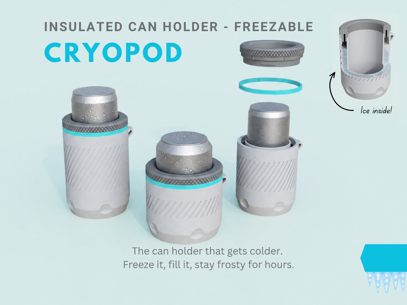 CryoPod – Insulated Can Holder - Freezable