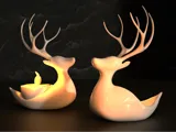 Декоративна фигура елен с държач за свещ и кутия за лакомства