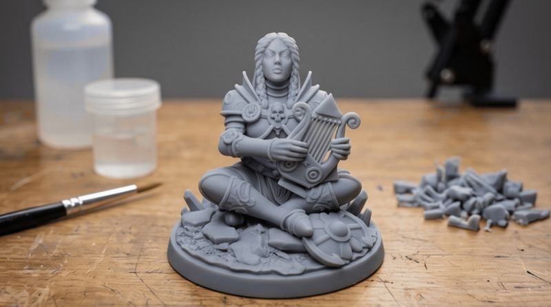Cleric of the Lyre | RPG Resting Miniature