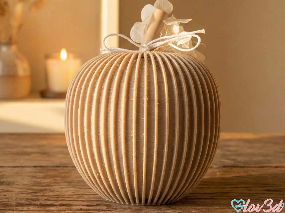 Modern Ribbed Decorative Apple