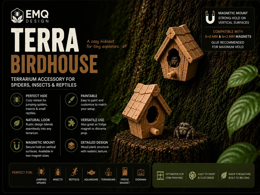 Modelo para impresión 3D: Terra Birdhouse. Referencia del modelo original.