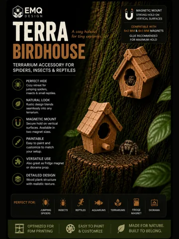 Modelo para impresión 3D: Terra Birdhouse — vista de referencia 2