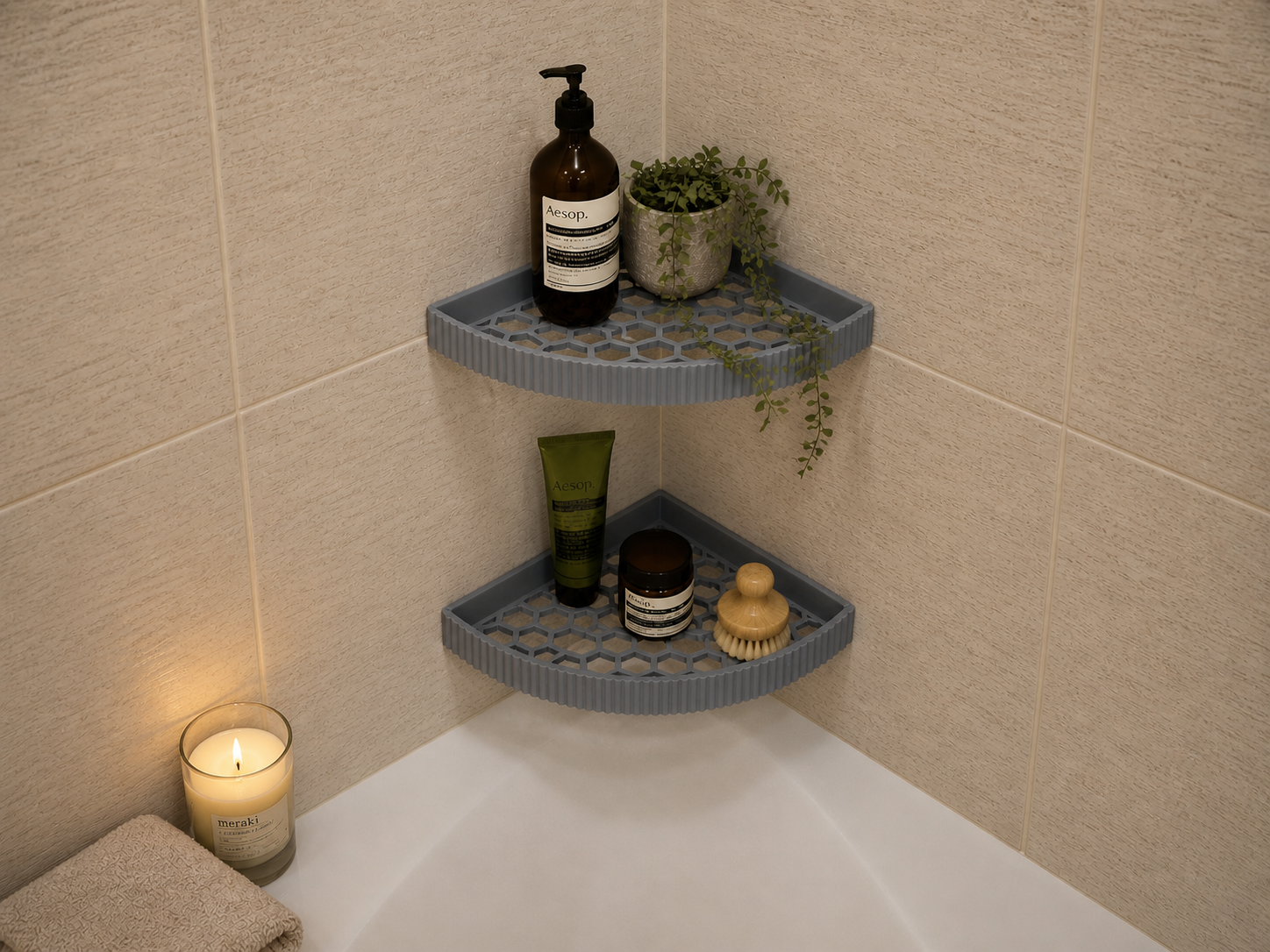 Modern Corner Bathroom Shelf