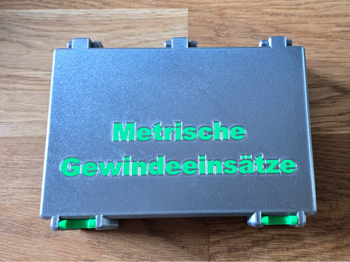 Sorimentbox für Gewindeeinsätze