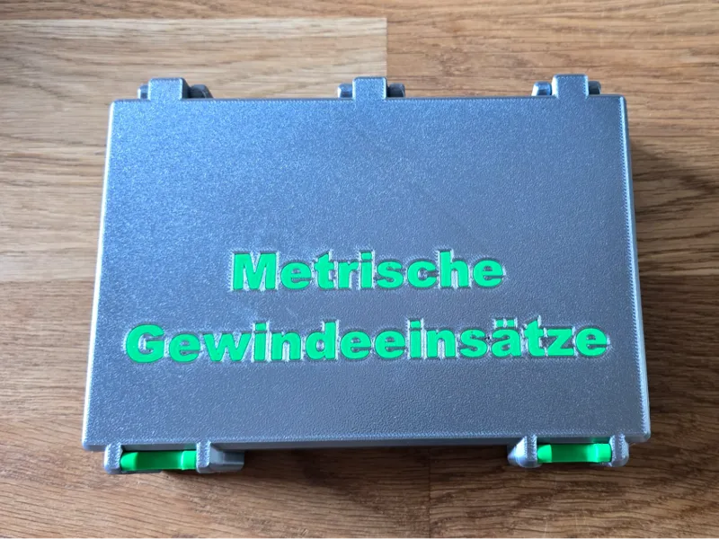 Sorimentbox für Gewindeeinsätze