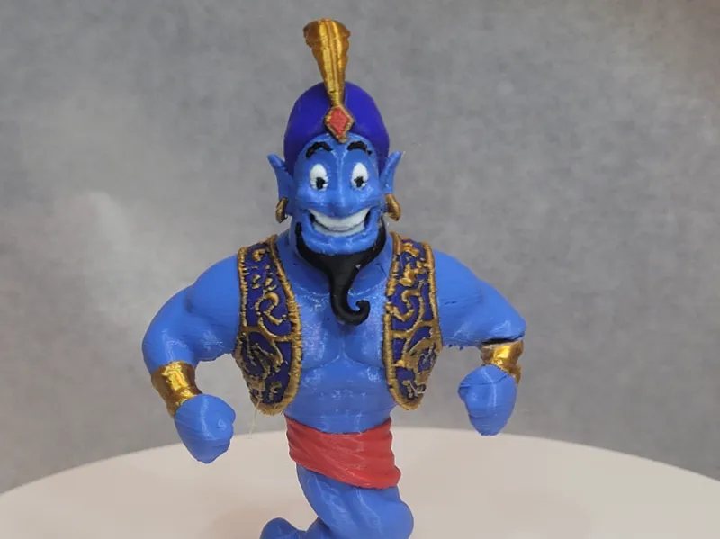 Genie of the lamp statue colored version