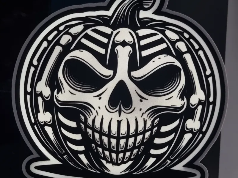Spooky Skull Pumpkin Light Box