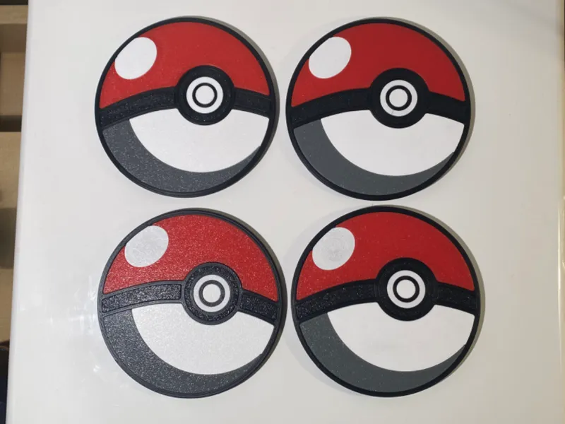 Pokeball Coaster x4 Multipart - No AMS