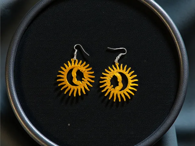 Moon and sun faces earrings
