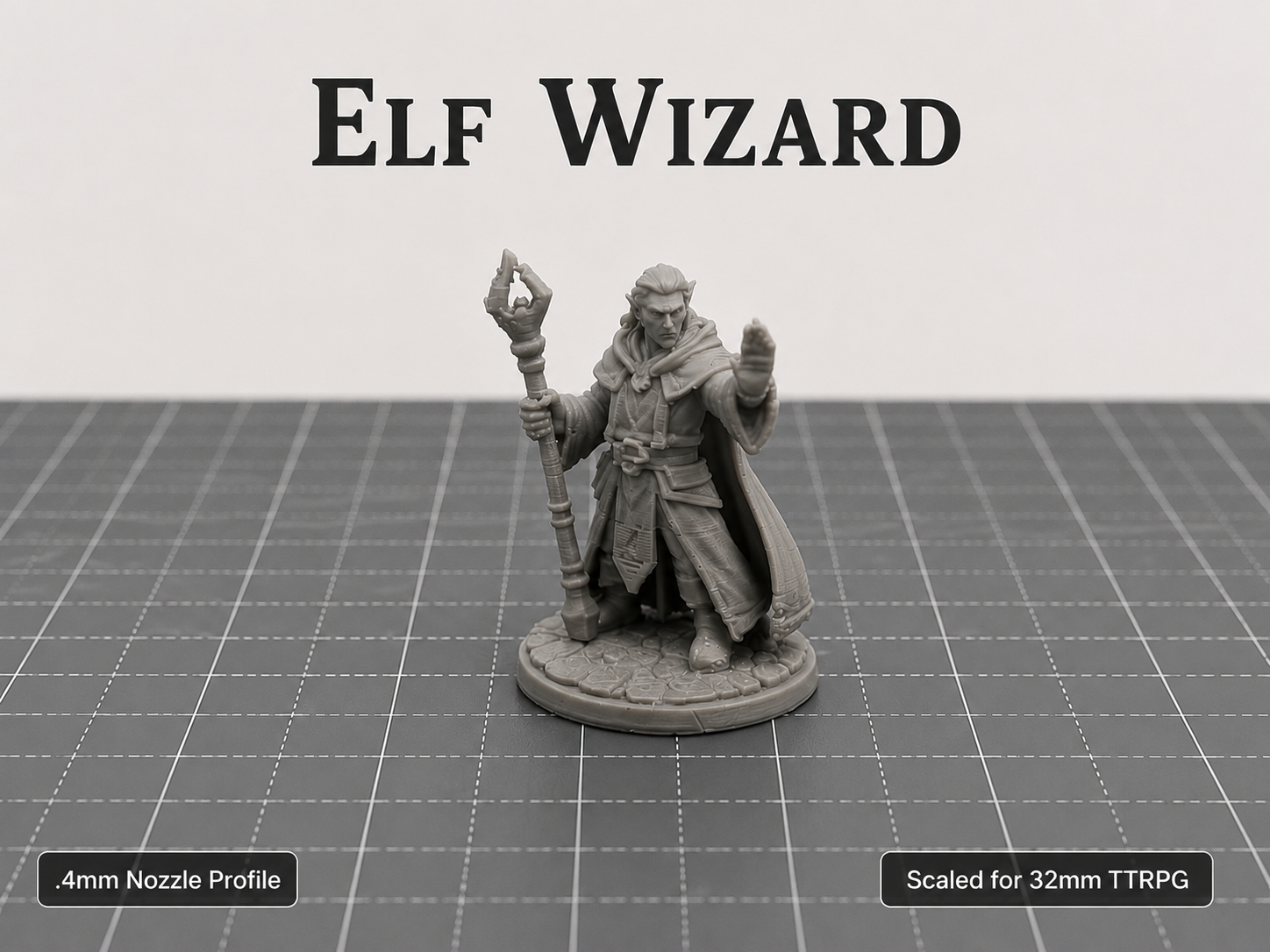 Elf Wizard - 32mm TTRPG Miniature