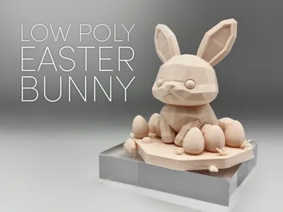 Cute Low Poly Easter Bunny