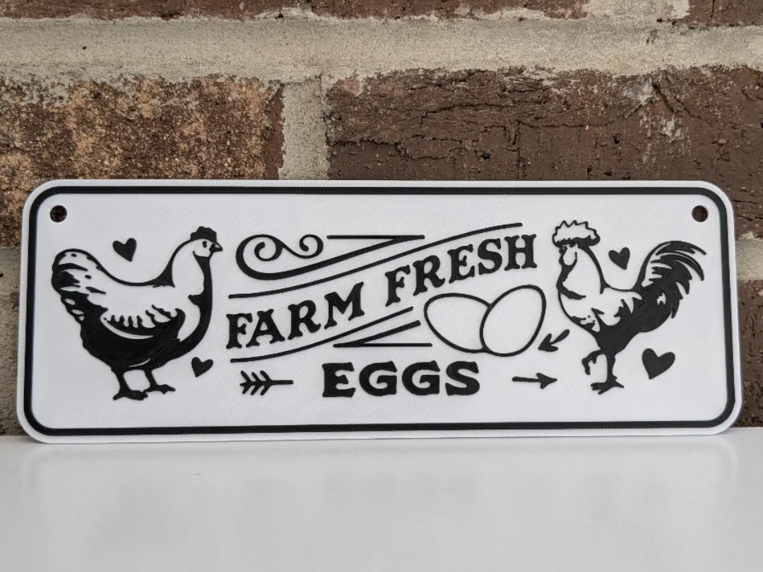 Long Sign Print Farm Fresh Eggs Long Sign - Free 3D Print Model - MakerWorld