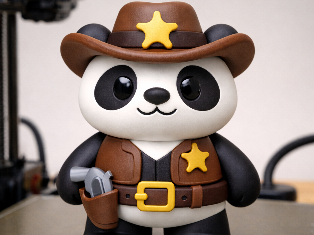 Sheriff Panda – Wild West Cute Animal – Easy Print